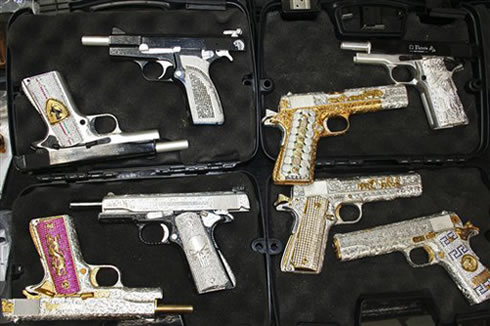 Diamond guns seized from a