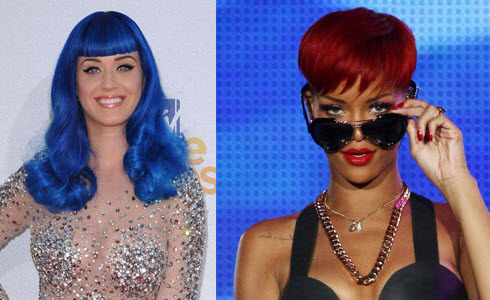 Rihanna and Katy's Primary Colored Hair: If Everyone Jumped…