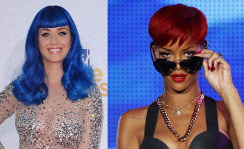 rihanna pink hair 2010. Rihanna and Katy#39;s Primary