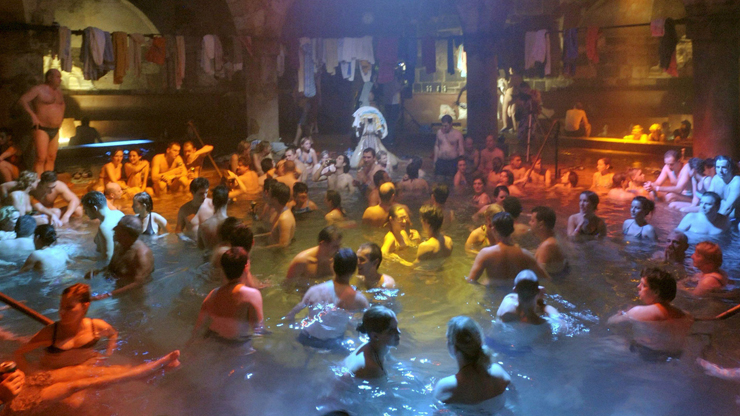 Photos from the Hungarian bathhouse where German insurer Mannheimer Interna...